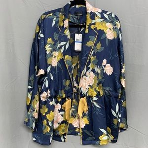 Lucy Paris Blazer Kimono Celine Navy Floral Tie Waist